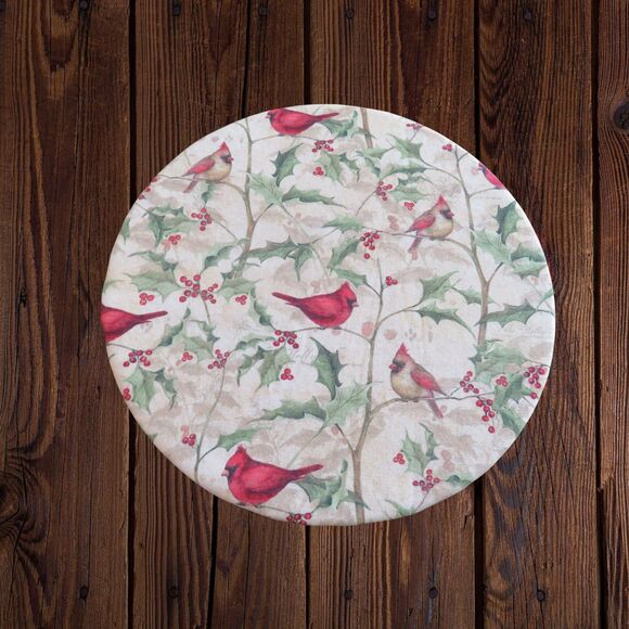 Kitchenaid Bowl Cover, Reversible  Christmas Holly, Cardinals and Snowflakes - Picture 7 of 8